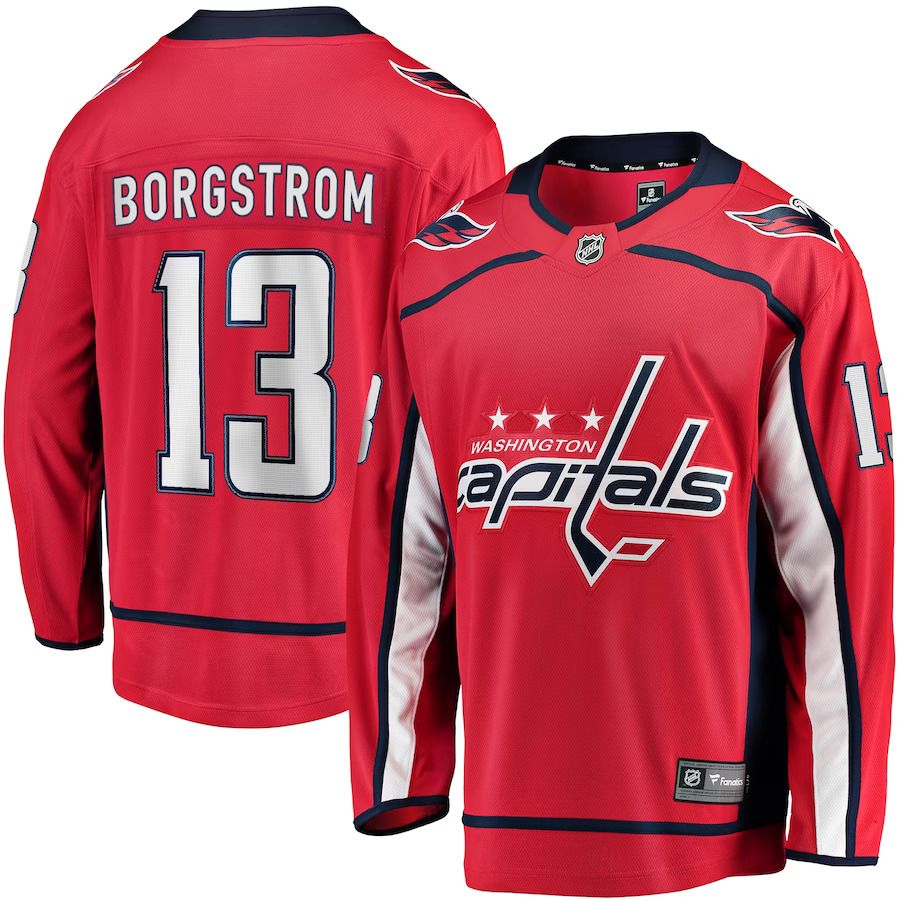 Men Washington Capitals #13 Henrik Borgstrom Fanatics Branded Red Home Breakaway Player NHL Jersey